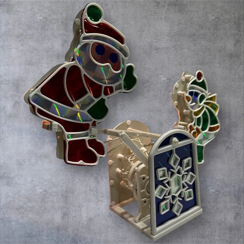 Vintage Christmas Light-Up‎ Santa & Snowman Seesaw- It Teeter-Totters!